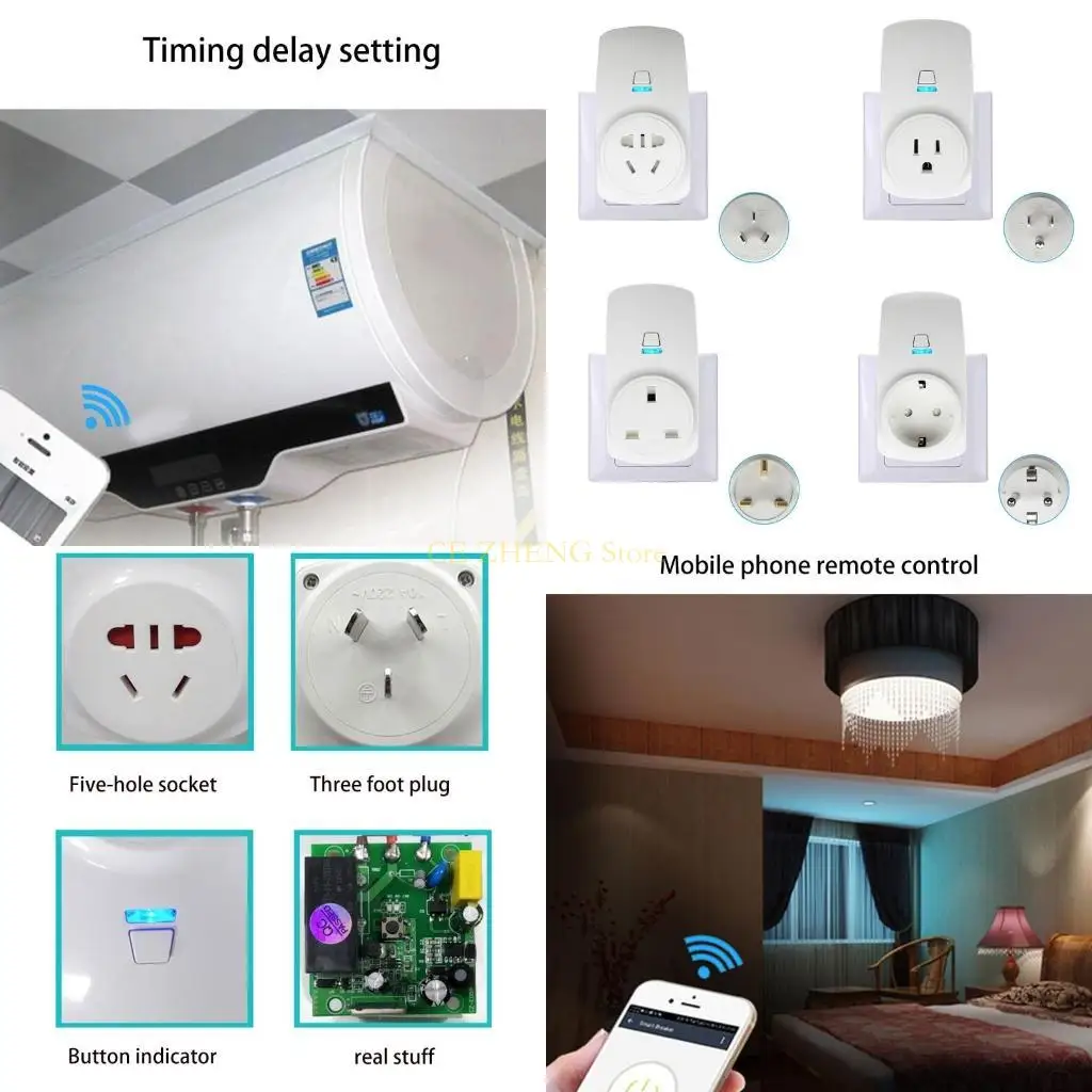 

E56B Intelligent Socket 10A Home Office for Smart Remote Control Plug for CH/EU/UK/US