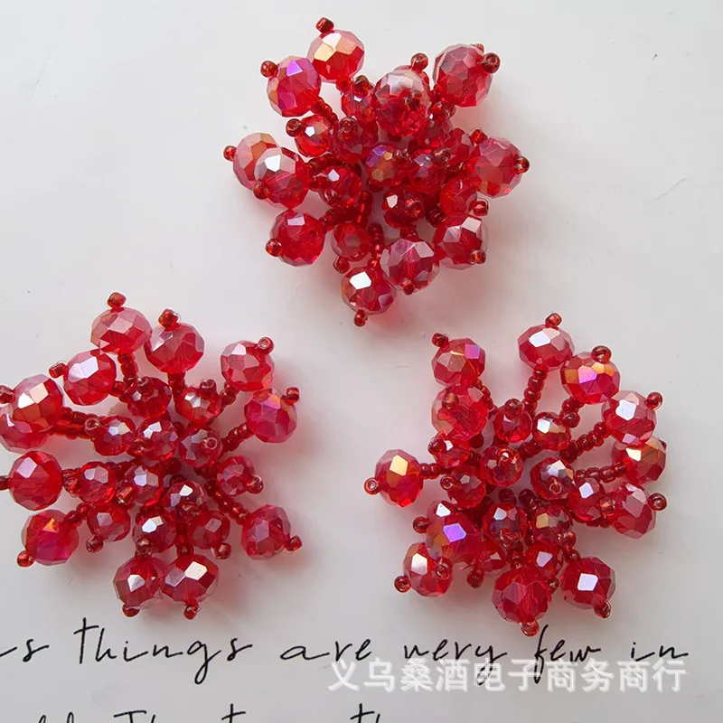 DIY Hand Stitched Crystal Blossom Embellishment for Crocs Shoe Flower Cap Decoration Beaded Buckle Accessory Material  Quality