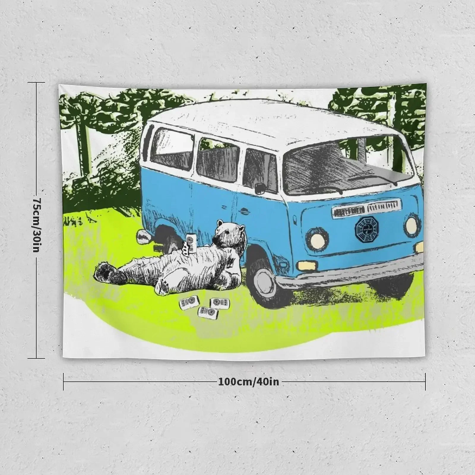 Polar bear relaxing on lost island - Dharma beer Tapestry Room Decoration Accessories Funny Room Decorating Aesthetic Tapestry