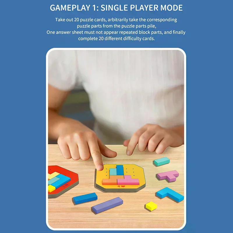لعبة ألغاز الصور المقطوعة للأطفال، لعبة التفكير المنطقي الملونة، لعبة الرياضيات التعليمية من مونتيسوري للأطفال لتدريب الدماغ