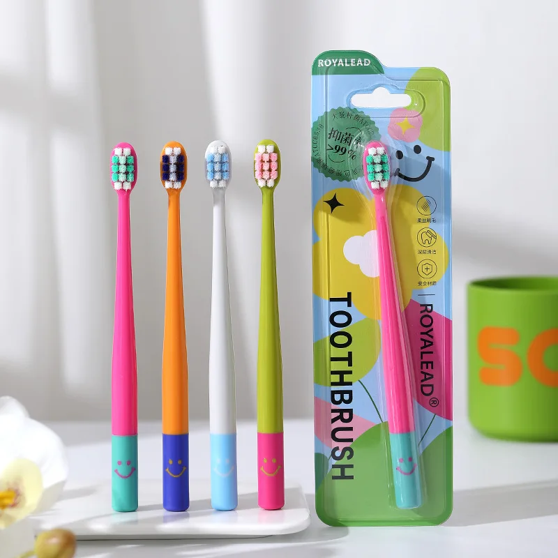 Silver Ion Antibacterial Adult Soft Bristled Toothbrush Household Travel Set Multi Colored Wide Head Manual Toothbrush Oral Care