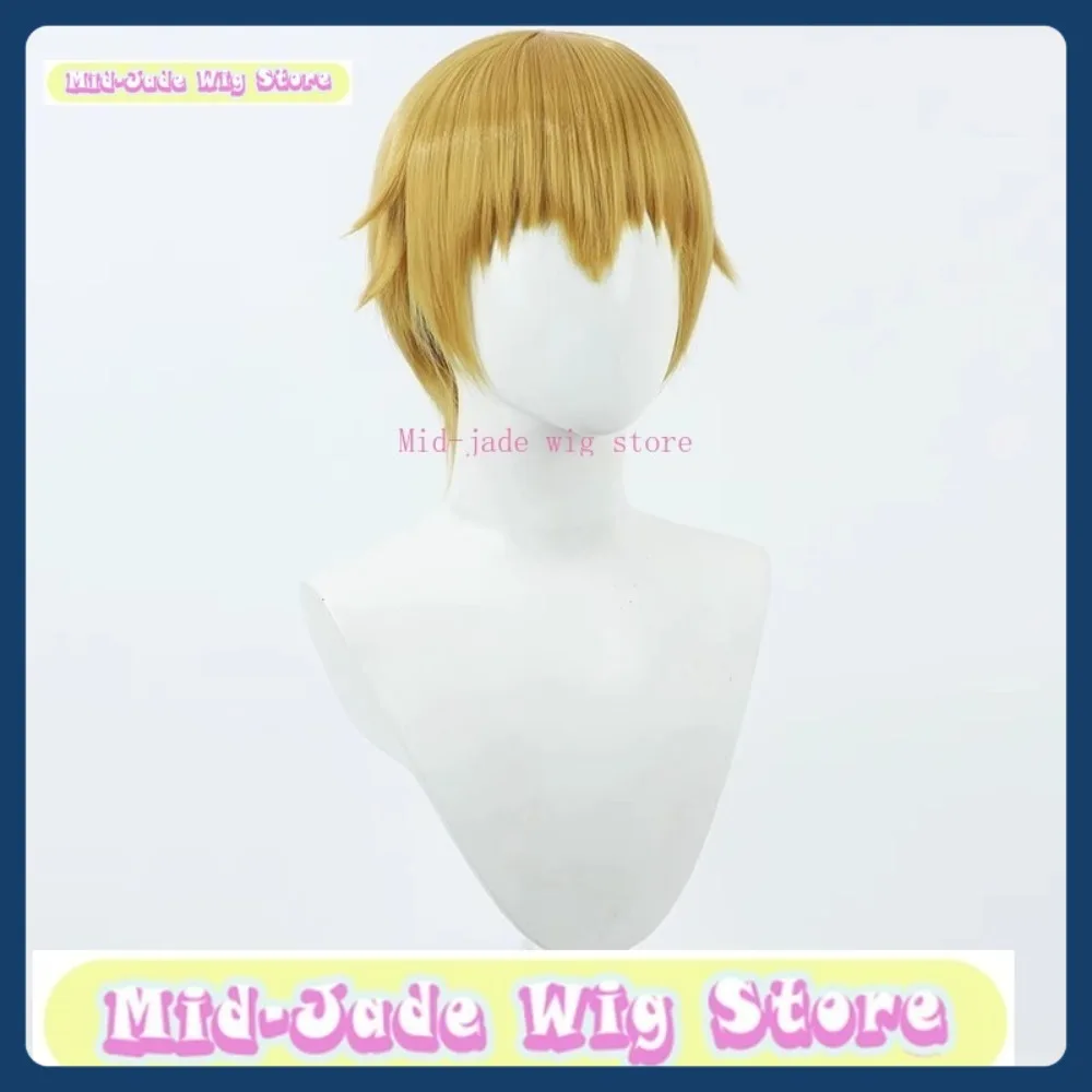 Mid-jade Pruik Mob Psycho 100 Reigen Arataka Cosplay Pruik Anime Spel Rollenspel Synthetisch Haar Halloween Party Kostuums Rekwisieten