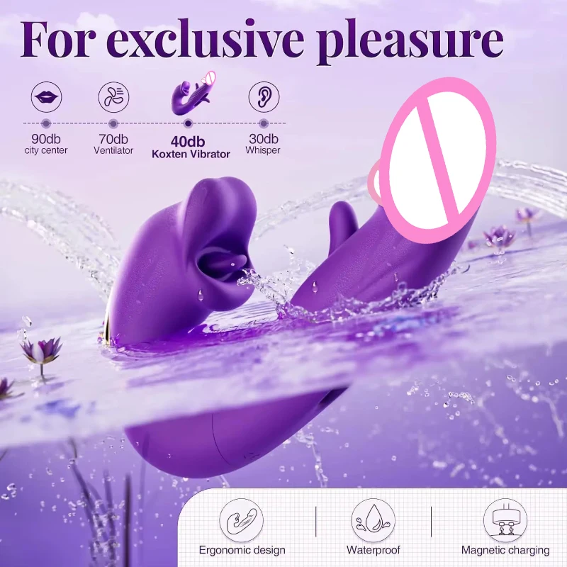 3 in 1 Tongue Licking Finger Flapping G Spot Dildo Vibrator Sex Toys for Women Clitoral Stimulation Massager Adults Masturbator