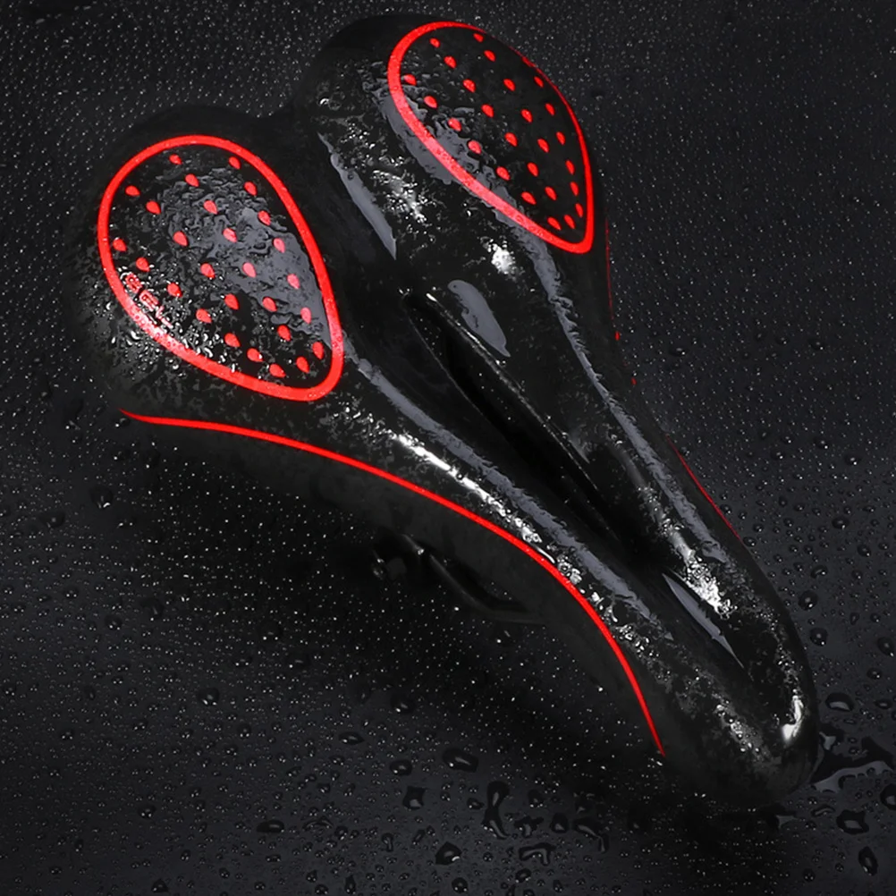 

Silicon Bike Seat Saddle Spring Thickened Mountain Bike Cushion Black Red for Outdoor Cycling Comfort Spring Saddle