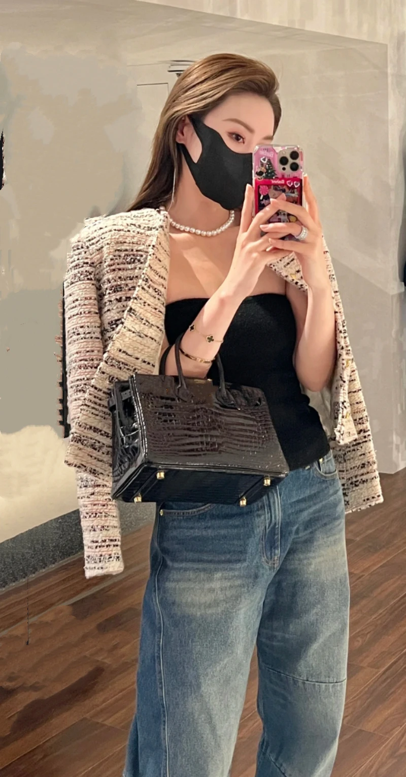 

Luxury Women's Shoulder Bag Cowhide Crocodile Pattern Large Capacity Casual Tote Handbag Fashionable Shopping Bags