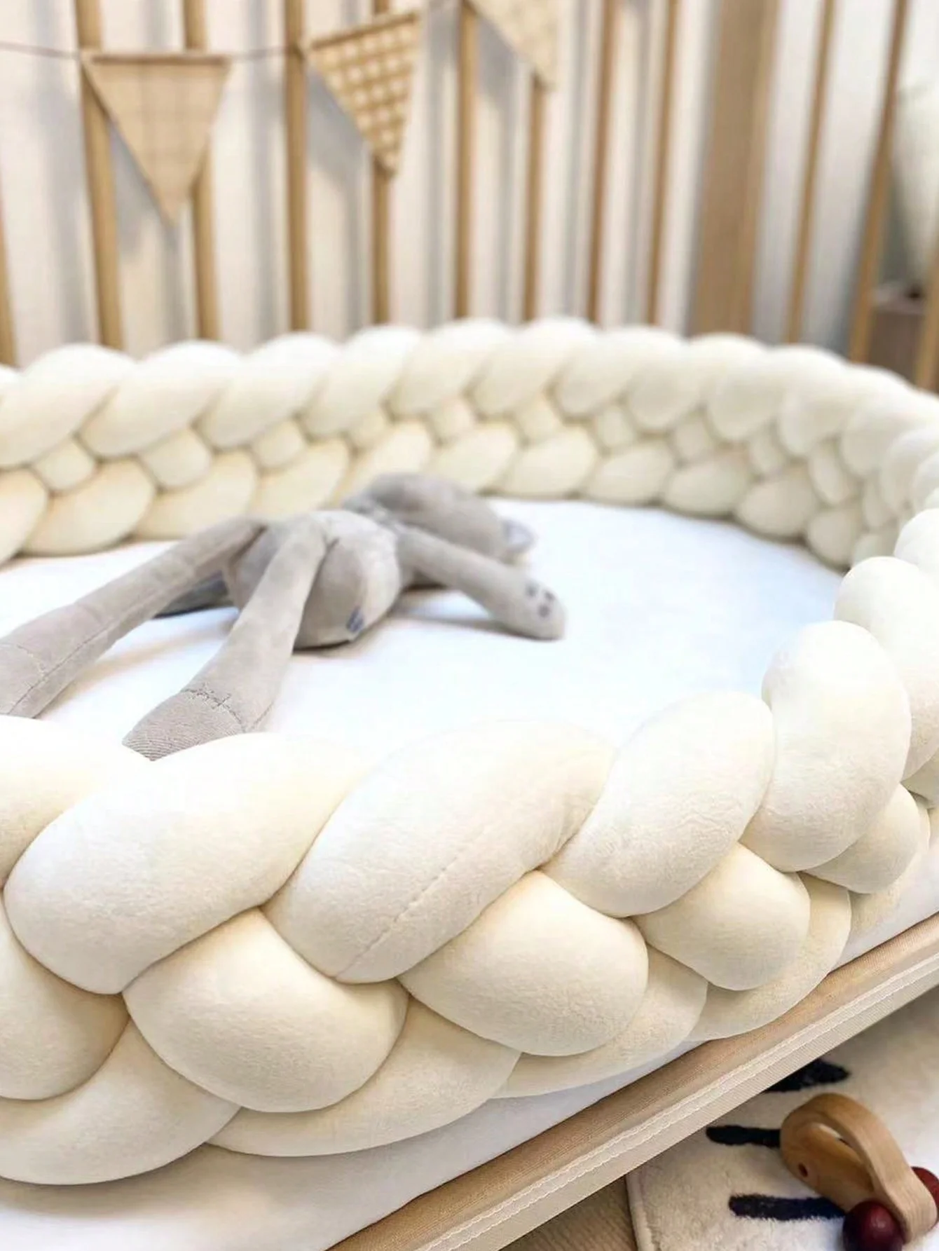 

4Knots, бампер для детской кроватки, подушка, высота 12 см и 14 см, защита для детской кроватки, декоративный бампер для детской комнаты