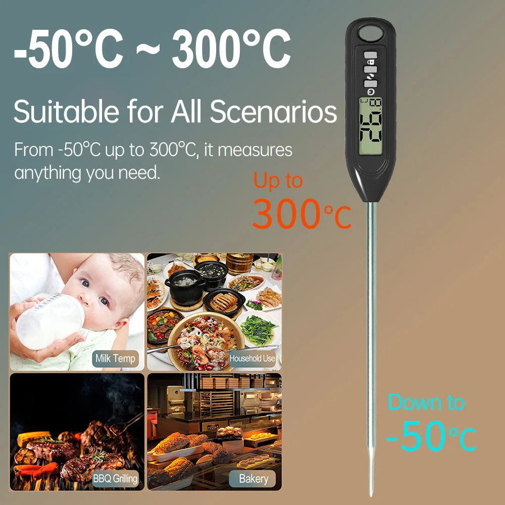 Electronic Digital Food Thermometer with High Accuracy Sensor Professional Chefs Cooking Making Thermometer for Kitchen BBQ