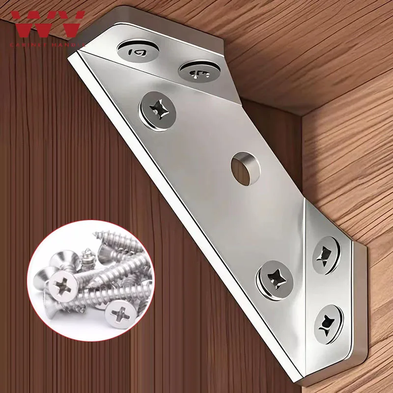 4/6/10PCS Furniture Triangular Support Frame Furniture Bracket Universal Corner Code Fastener  Corner Connector Stainless Steel