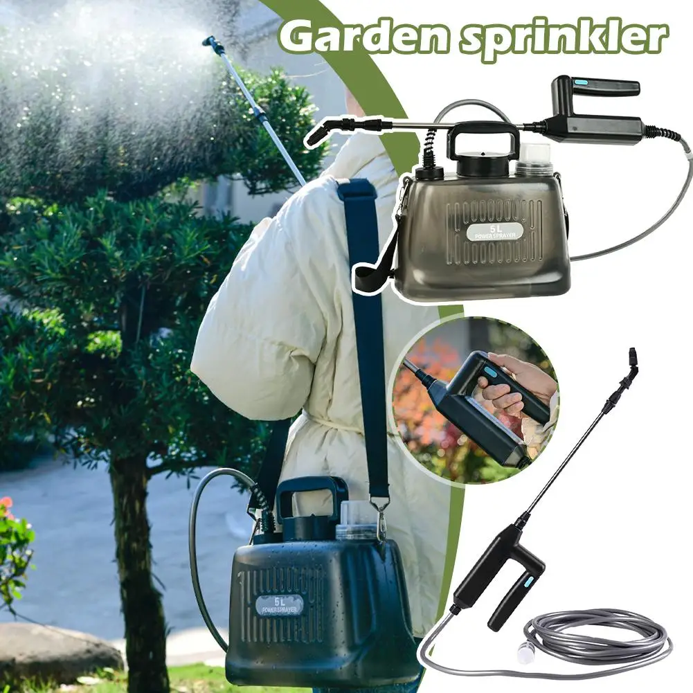 Shoulder-type Electric Sprayer 5L 4 Types Of Nozzles USB Charging Gardening Automatic Watering Gun Spray Irrigation Atomization