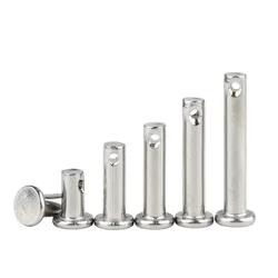 Pins 1-5Pcs M3M4M5 M6 M8 304 Stainless Steel with Hole Pin Shaft Cotter Pin Set Flat Head Cylindrical Pin Plug Pin Positioning