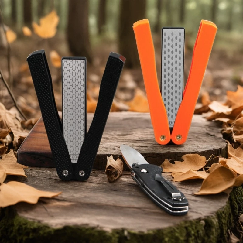 

Fan Diamond Knife Sharpener Double-sided Knife Sharpener Foldable Portable Outdoor Grinding