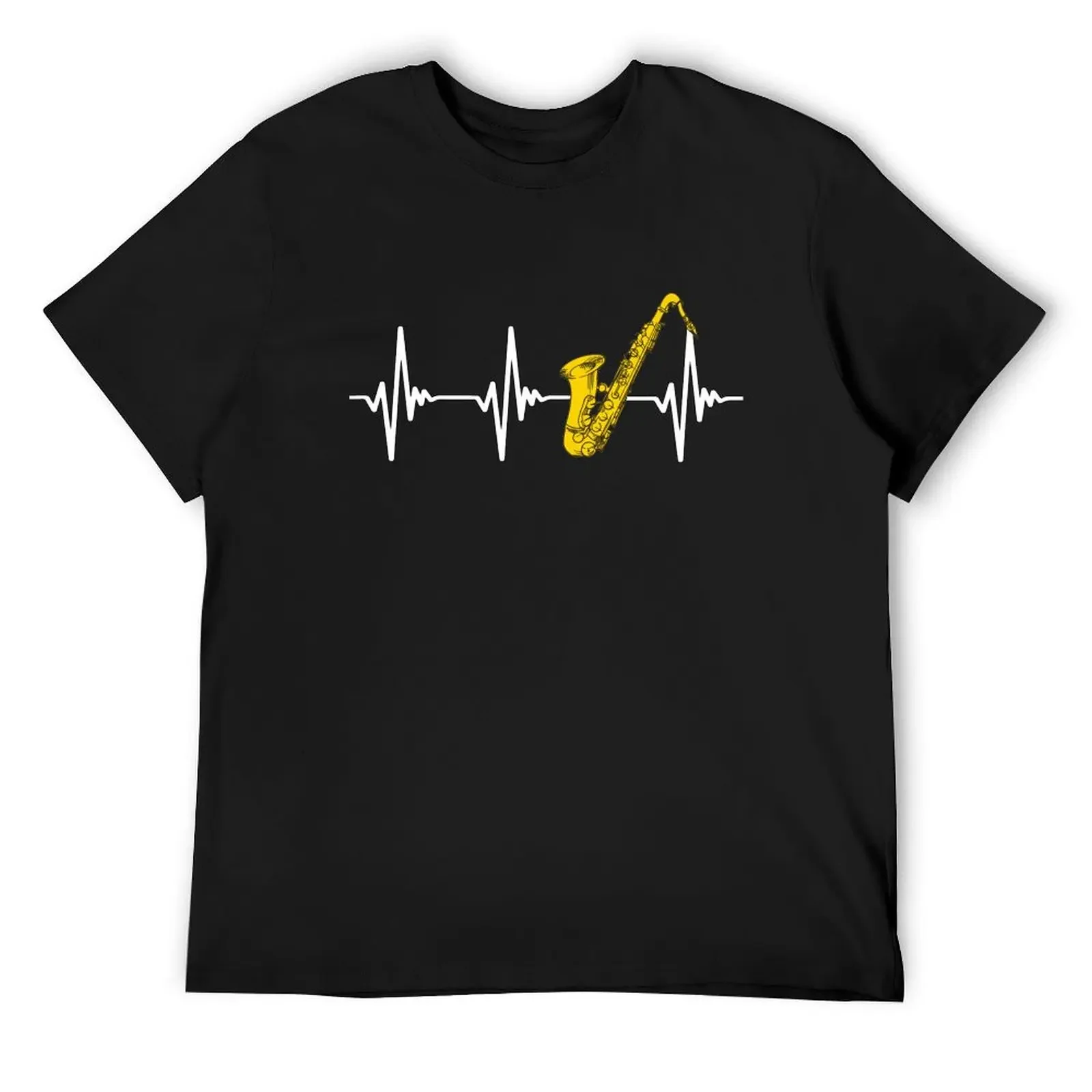 

Saxophone Saxophonist Heartbeat Marching Band Gift T-Shirt custom t shirt cute tops Men's t-shirts