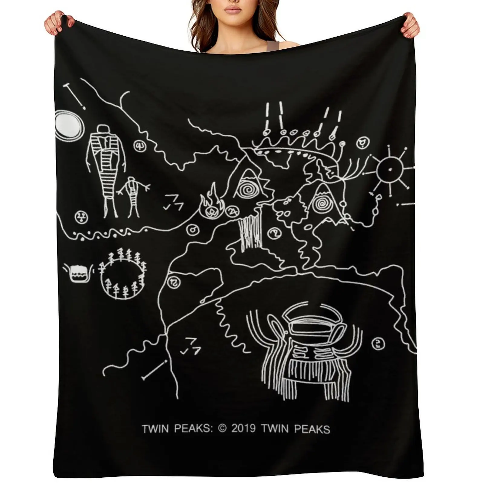

Twin Peaks -Cave Map Throw Blanket Camping sofa bed Flannels anime Blankets