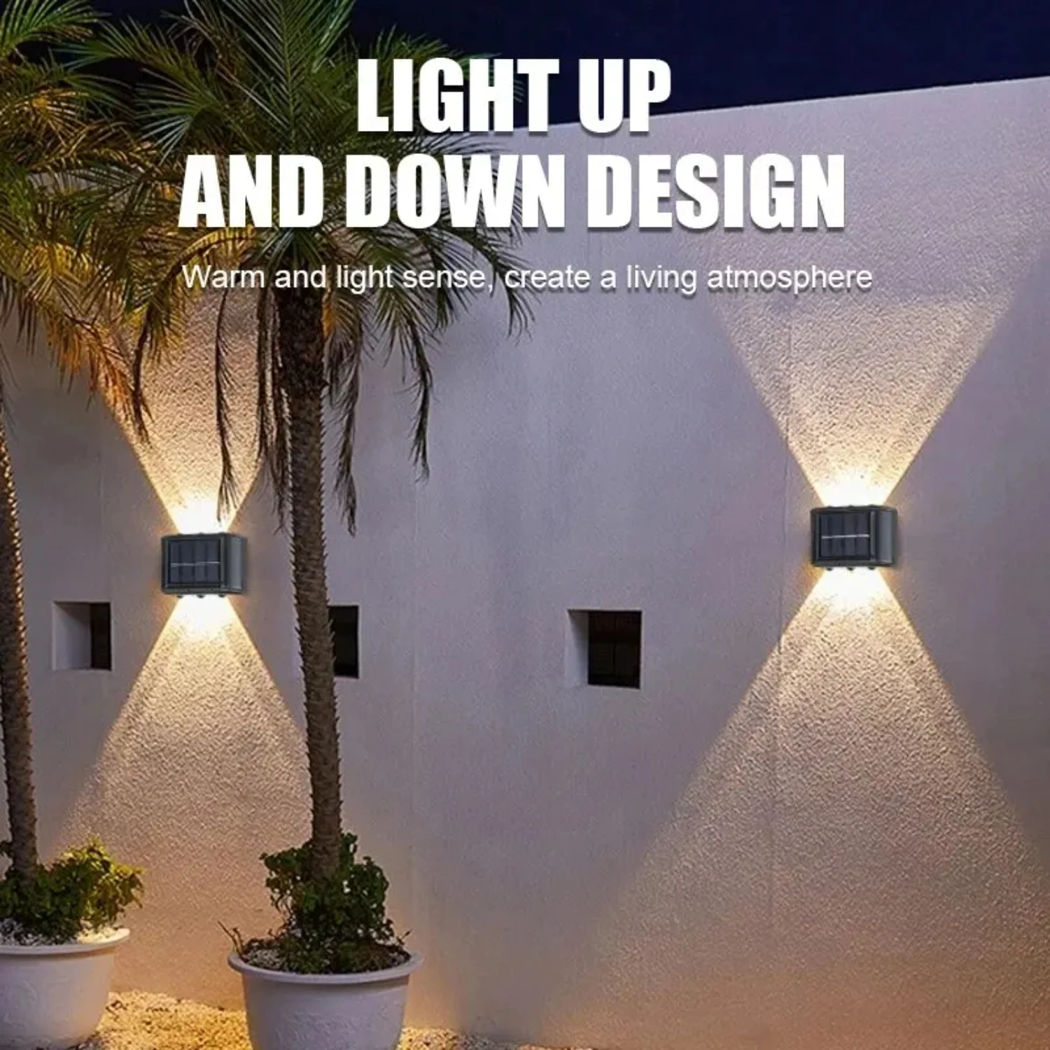 6LED Beads  and Down Light Solar Powered Waterproof Wall Light  Courtyard Garden Carport