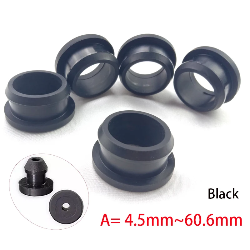 

1pcs A=4.5mm~60.6mm Black Rubber Silicone Snap-on Through Hole Plugs Caps Wire Cable Wiring Protect Bushes O-rings Sealed Gasket