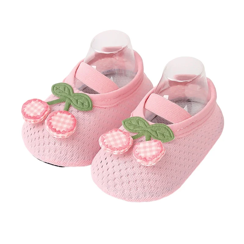 

Cathery Kids Baby Socks Shoes Cute Fine Mesh Cherry Pineapple Non-slip Socks Soft Lightweight Floor Socks for Girls Boys