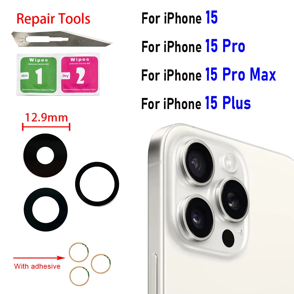 NEW Replacement Camera Glass Lens For IPhone 15 Plus 16 15 Pro Max 16 Pro Back Rear Camera Glass Lens With Ahesive Sticker