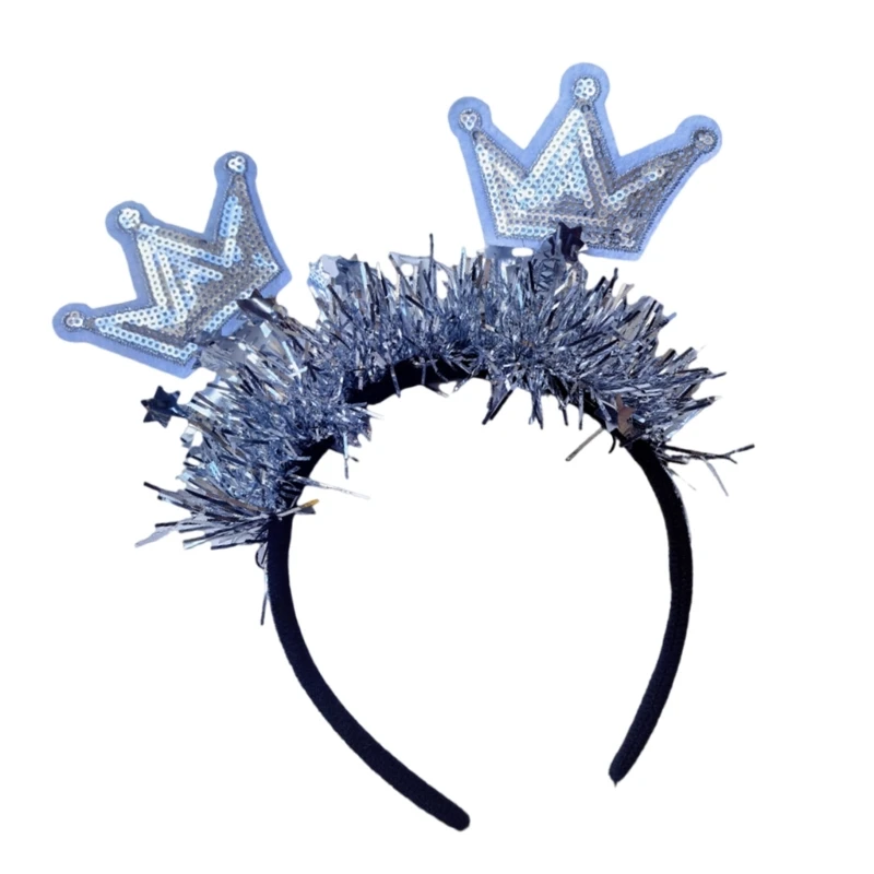 2025 Fashion Hair Hoop Birthday Party Headwear Glitter Happy Hair Rings Protable for Birthdays and Holiday Parties