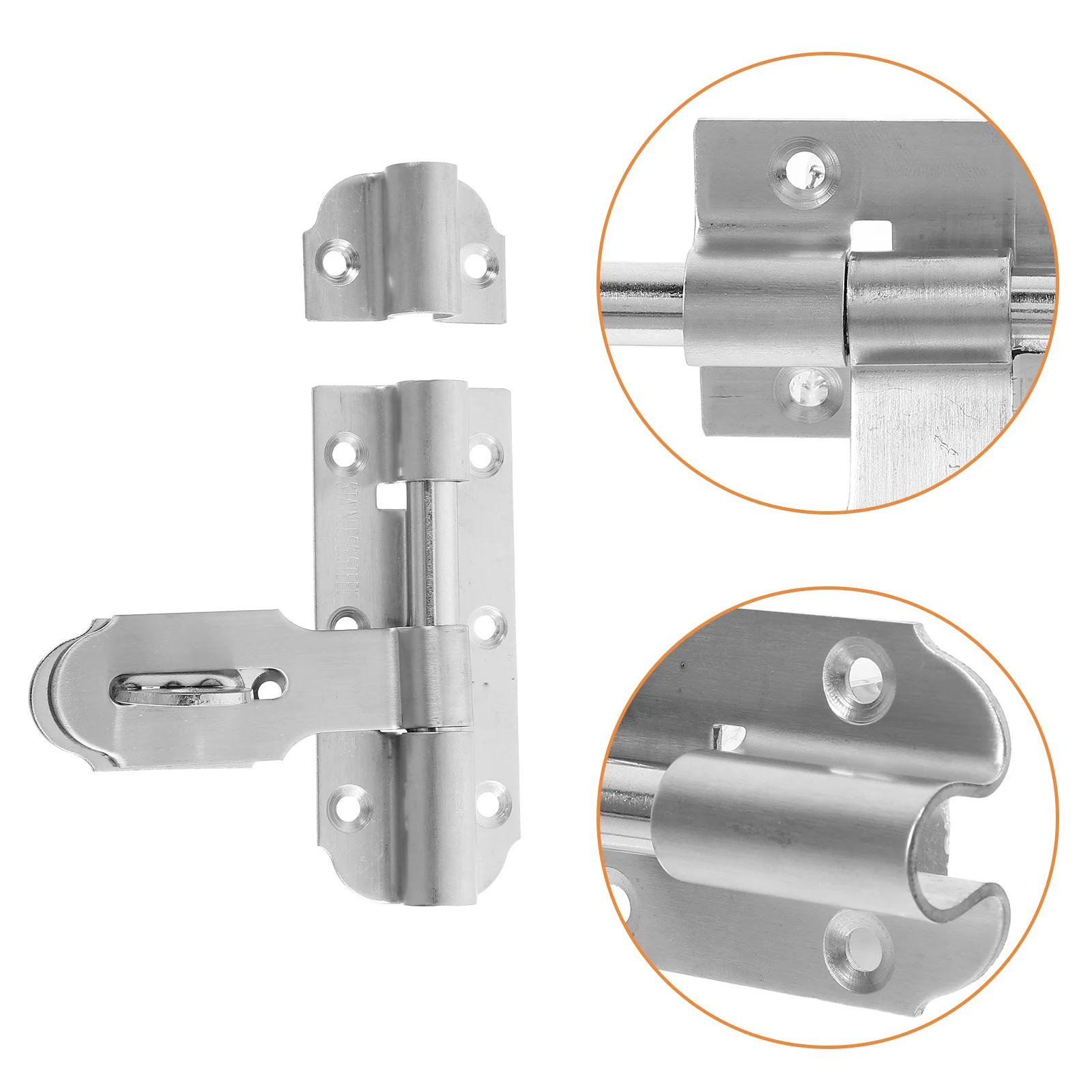 

Stainless Steel Latch 4 Inch Slide Bolt Lock For Doors Heavy Duty Barrel Bolt Latch Smooth Surface Easy Install For Home