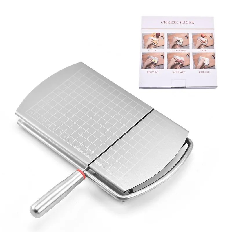 Stainless Steel Cheese Slicer Multifunctional Sausage Cutter Cutting Serving Board For Hard And Semi Hard Cheese Or Butter