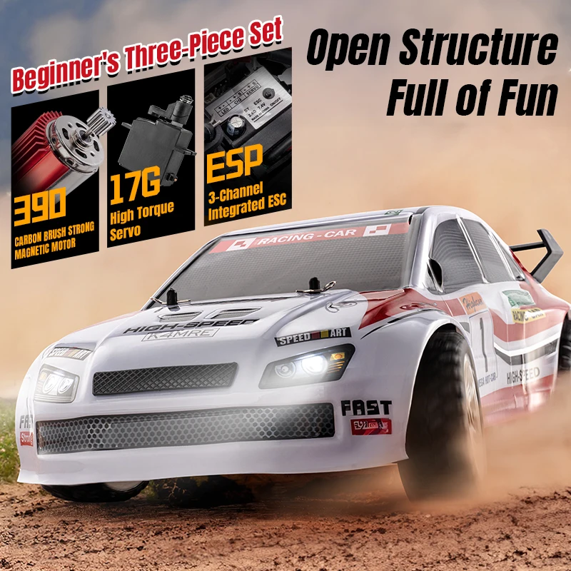NEW 1/12 SY1201 RC Car 32km/H 2.4G 4WD with Gyroscope 390 Motor ESP with LED Light High Speed Drift Car RTR Suits Adult Kid Toy