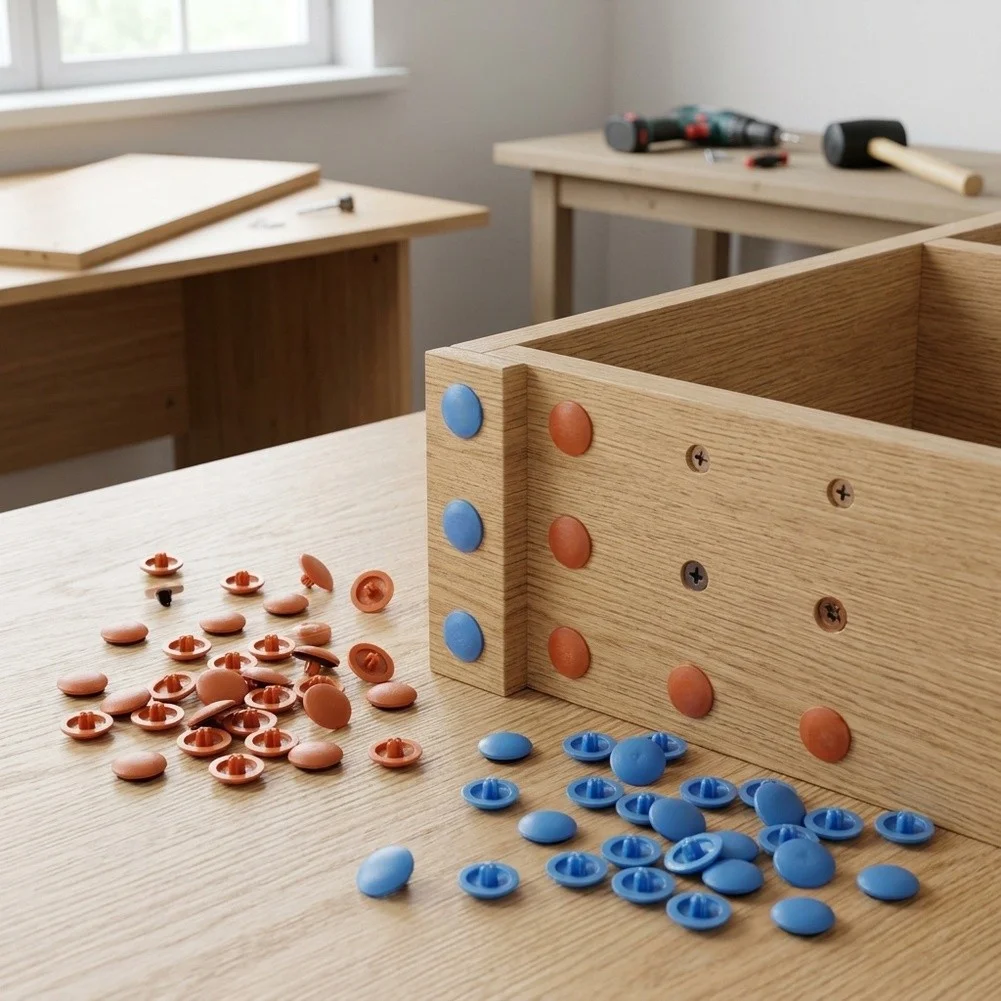 12mm ABS Screw Cover Cap Plastic Decorative Cap for Phillips Screw Head For Cabinet Hardware Orange Blue 2000pcs Total Set
