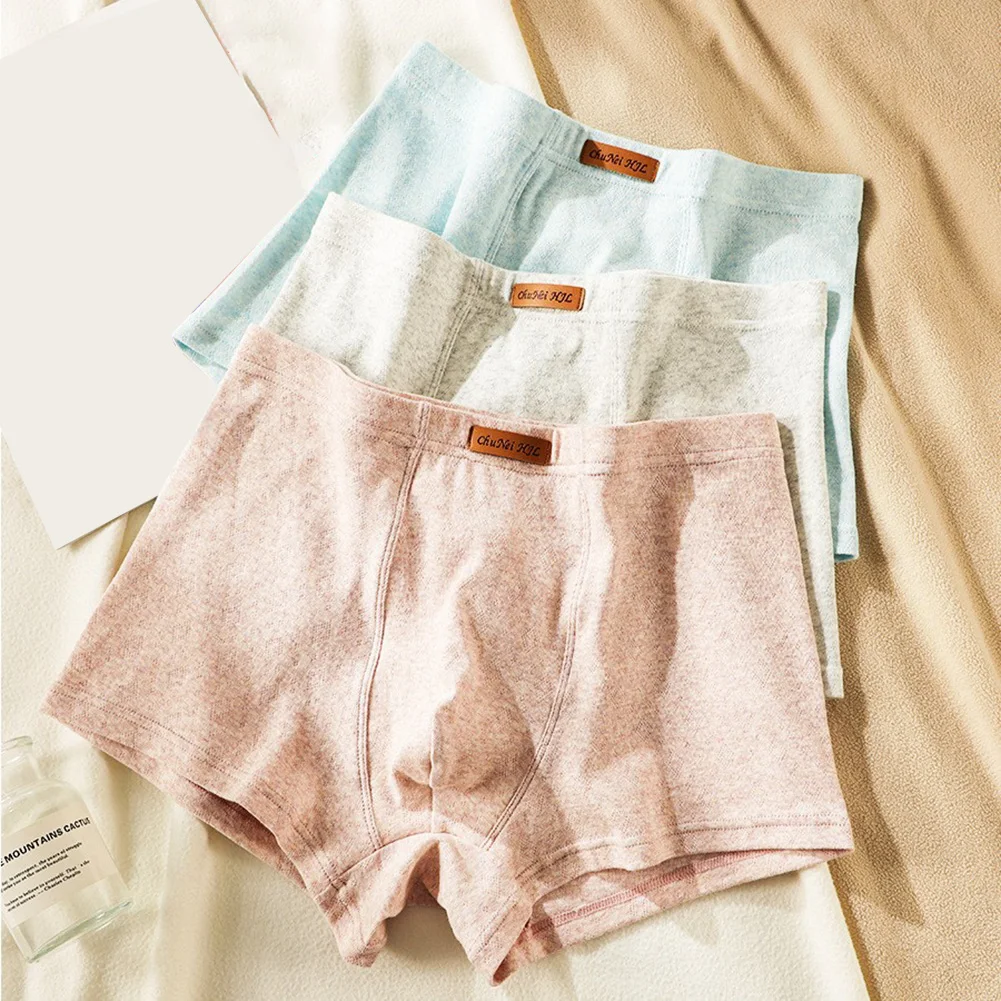 

Мужские мягкие хлопковые трусы-боксеры с U-образным вырезом, средней посадкой, однотонные, темные, с дышащей тканью