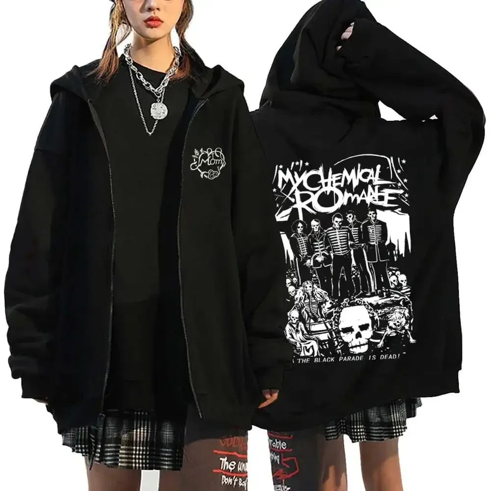 Gothic Skeleton Hoodies Female Skull Wing Zipper Jacket Streetwear Y2k Hoodie Spring and Autumn Sweatshirts Thin Fleece Sweater