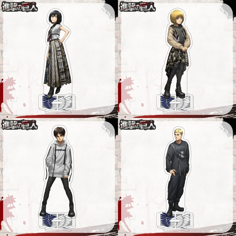 Anime Attack on Titan Acrylic Stand Eren Mikasa Levi Erwin Armin Anime Figures Wolf Titan Model Toys Decor Toys For Kids 15cm
