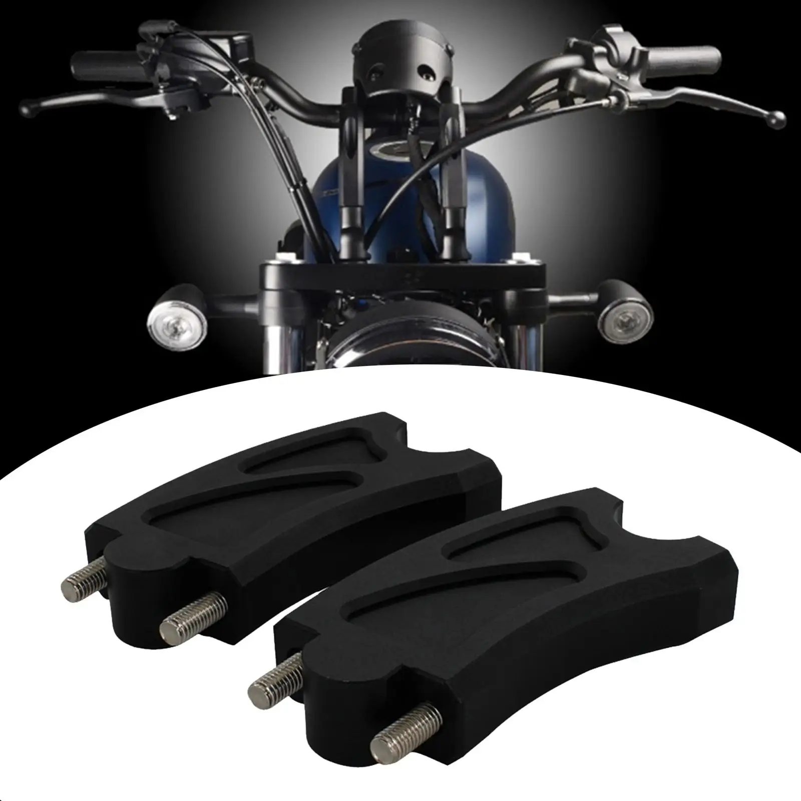 Universal Motorcycle Handle Bar Handlebar Clamp Back Mount Connector Kit