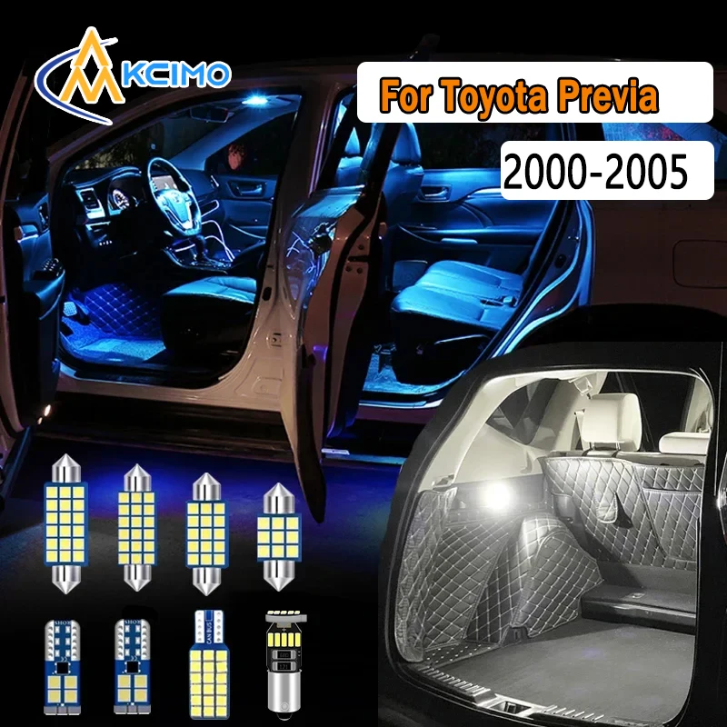 

LED Interior Light Kit Canbus For Toyota Previa Estima Tarago 2000-2005 Super Bright Dome Map Door Lights Easy Install Bulbs Set