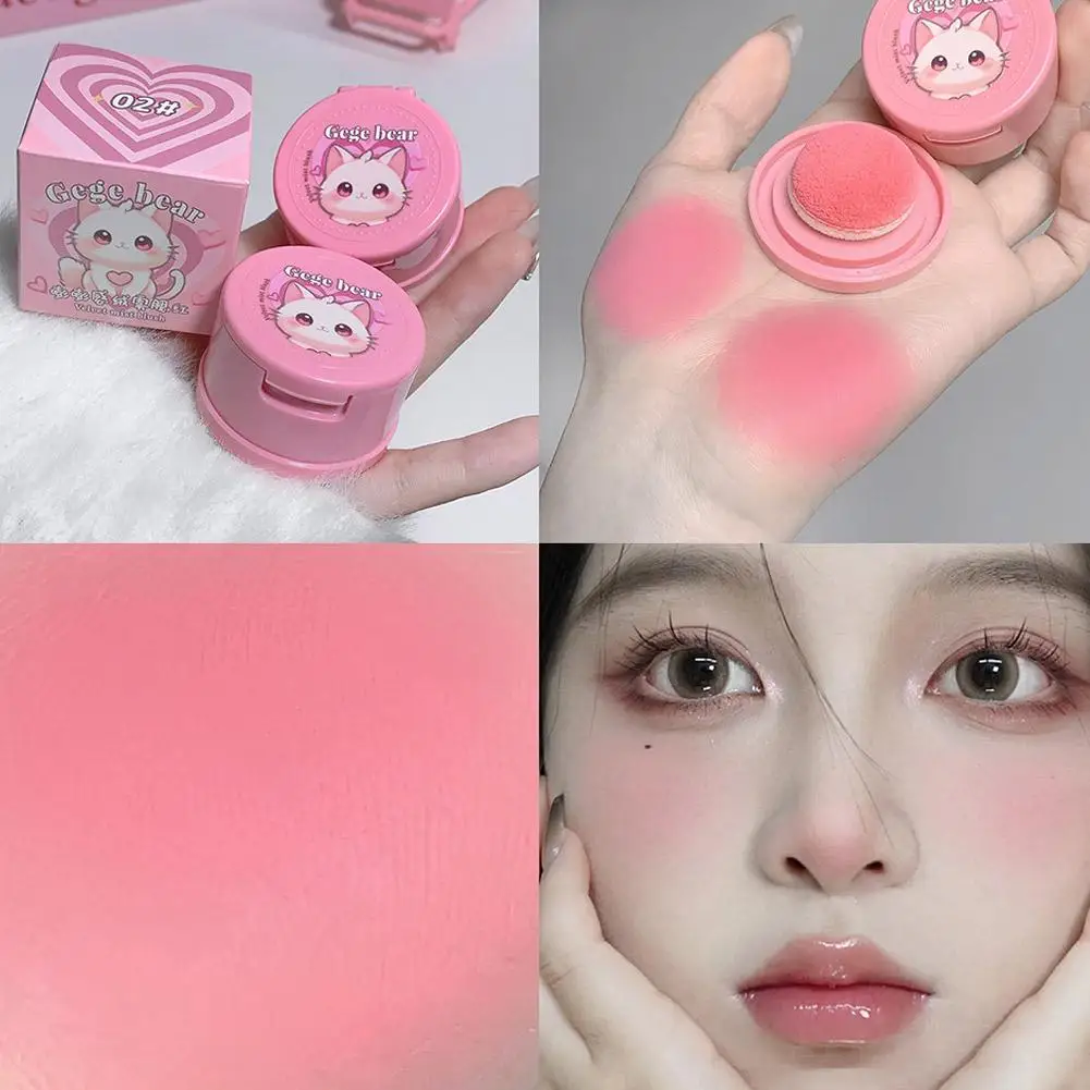 Hachimi-Éponge à blush pour le visage, jolie teinte naturelle pour les joues, cosmétique éclaircissant, beauté, chat, fille, maquillage, L1T8, 256