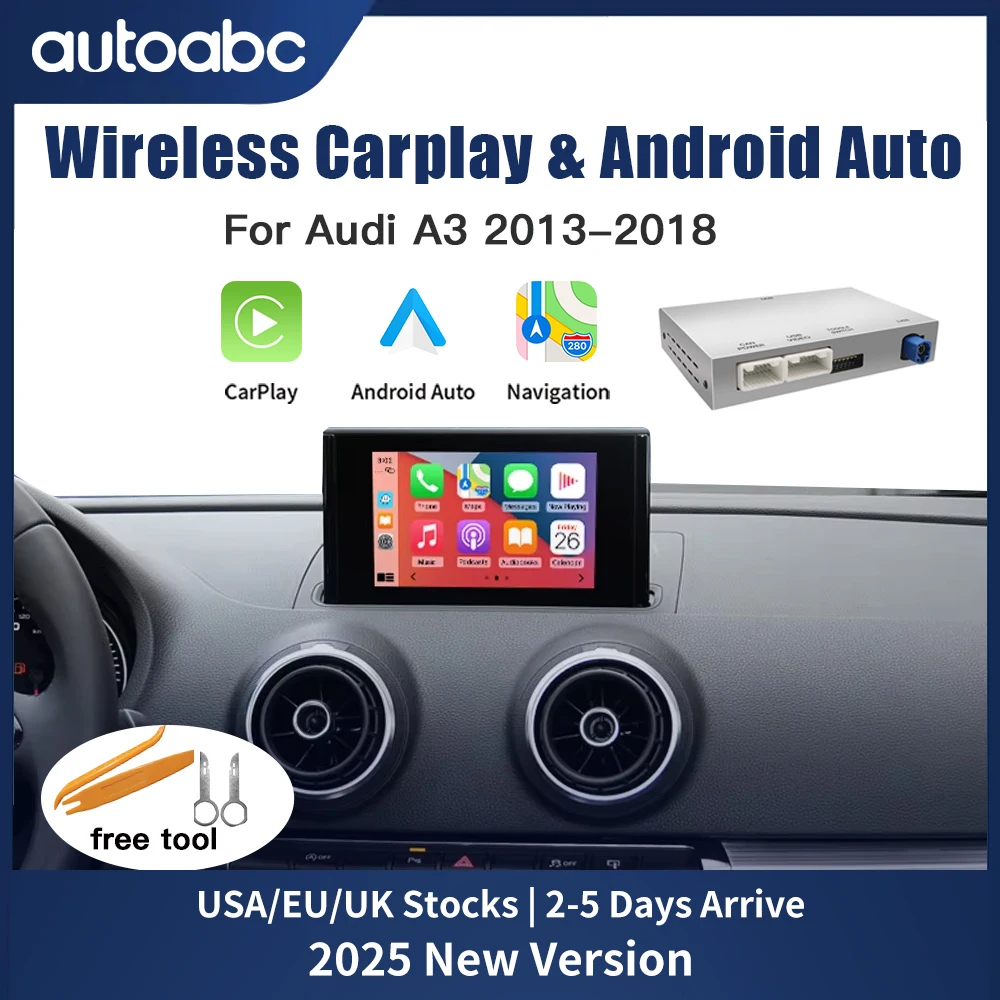 AUTO Wireless CarPlay Android Auto Interface for Audi A3 A4 A5 Q2 Q7 Q5L 8P carplay AirPlay Mirror Link multi-media rear camera