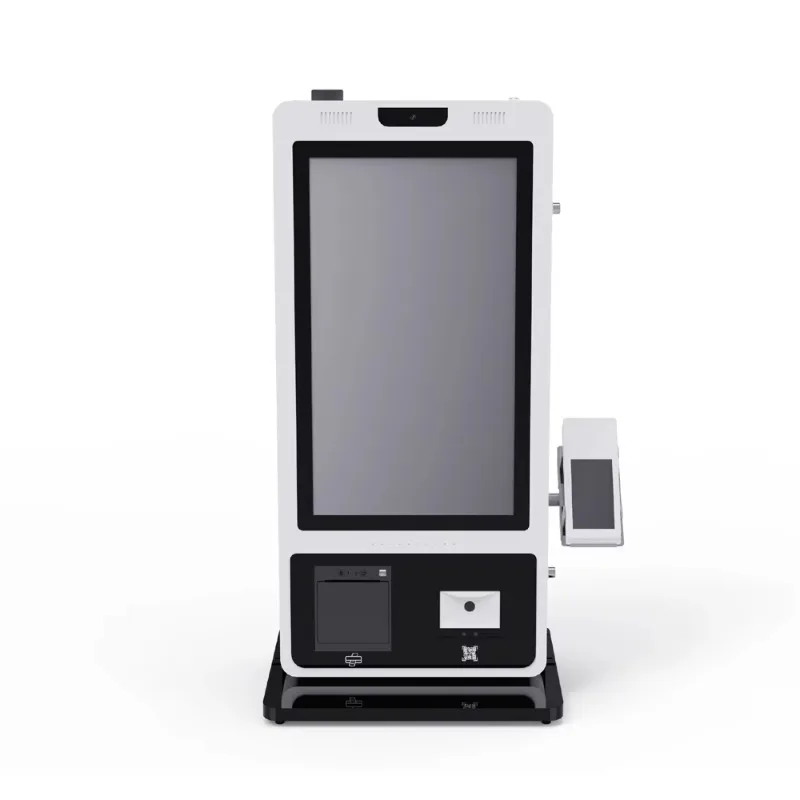 27 Inch Self-Service Order Payment Touch Screen Kiosk Self Pay Machine Barcode Scanner Kiosk for Restaurant