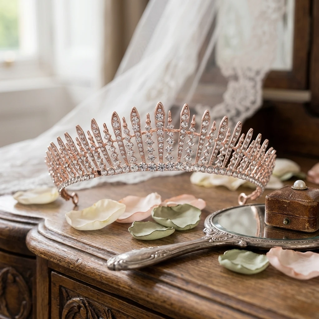 Bridal Crystal-Crown Headband Rhinestone Alloy Hair Accessory Shiny Comfortable Fit for Wedding Stage Party Photography Women view 5