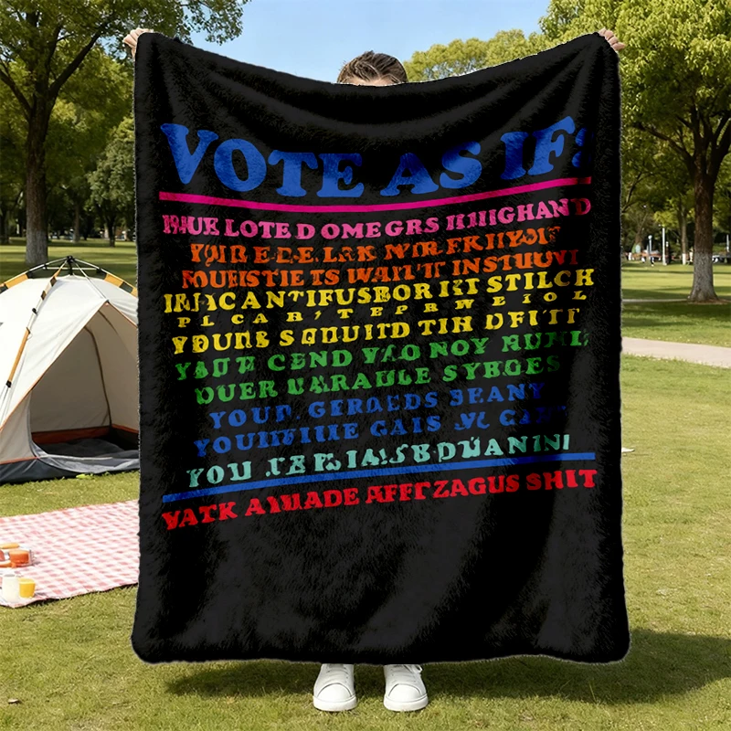 Colorful As If Your Life Depends on It Flannel Blanket, Human Rights Flannel Throw, LGBT Rights Cozy Blanket