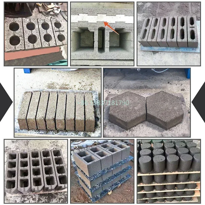 Semi Automatic Interlocking Manual Brick Making Tool Hollow Solid Fly Ash Cinder Concrete Cement Brick Block Making Machine