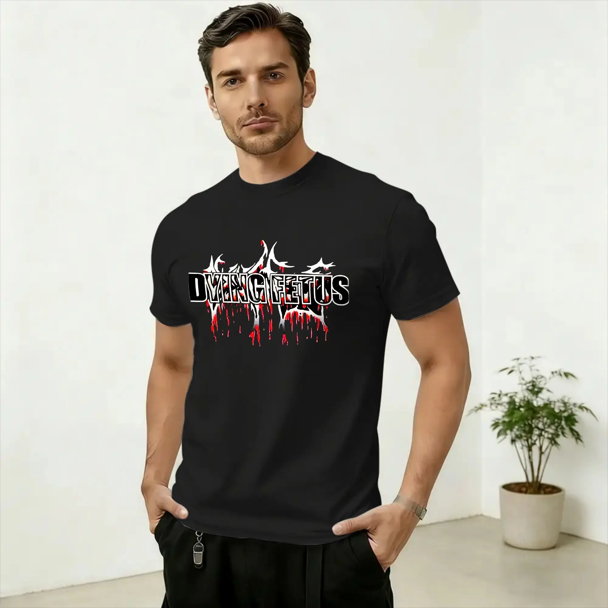 Dying Fetus Men T Shirt  Casual Tee Shirt Short Sleeve Round Neck T-Shirts Pure Cotton Printing Clothing