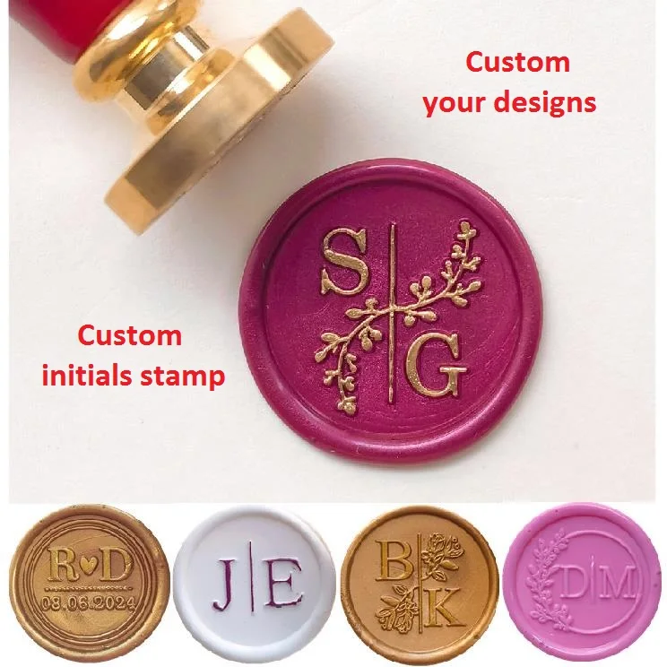 1 DIY customize double Name 2 initials personalized Letter stamp/Sealing Wax /wedding Wax Seal Stamp Custom invitations envelop