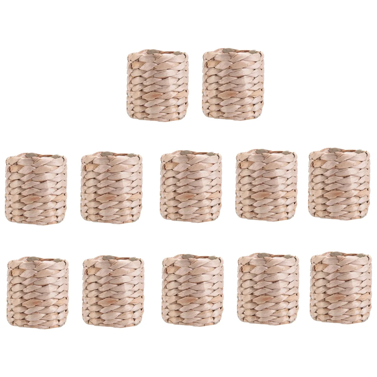 12Pcs Napkin Rings,Water Hyacinth Napkin Holder Rings - Rustic Napkin Rings for Birthday , Dinner Table Decoration