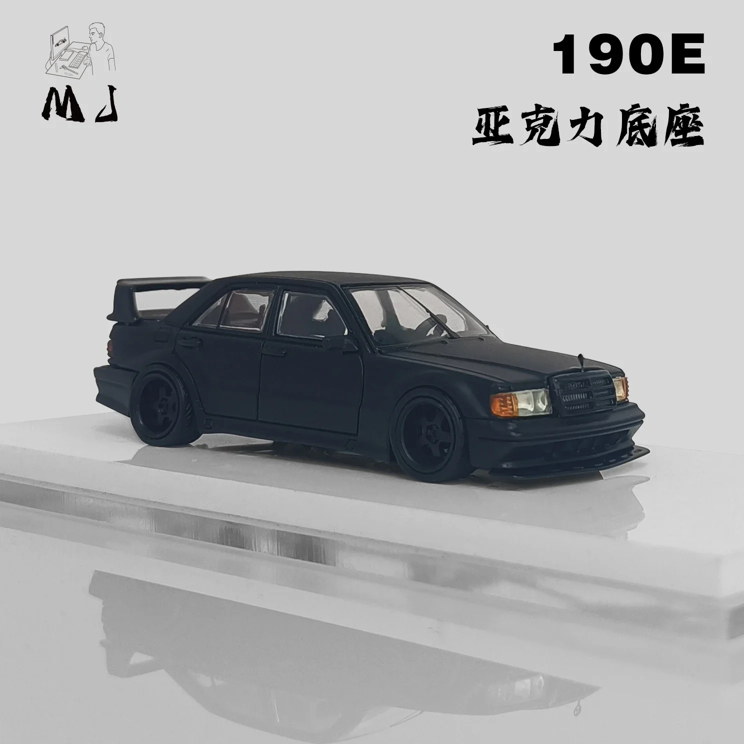 LMLF 1:64 190E W201 2.5-16 Matt Black Model Car