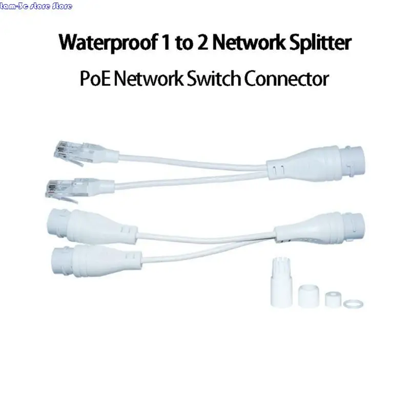 D0UA POE Splitter RJ45 Cable Potencia sobre adaptador Ethernet Divisor inyector impermeable