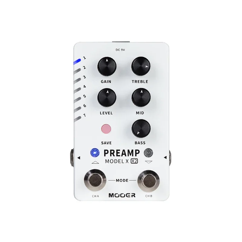 MOOER Magic Ear Effector Digital Front Single Block Guitar Bass Double Step Stud Single Block PREAMP MODEL X2