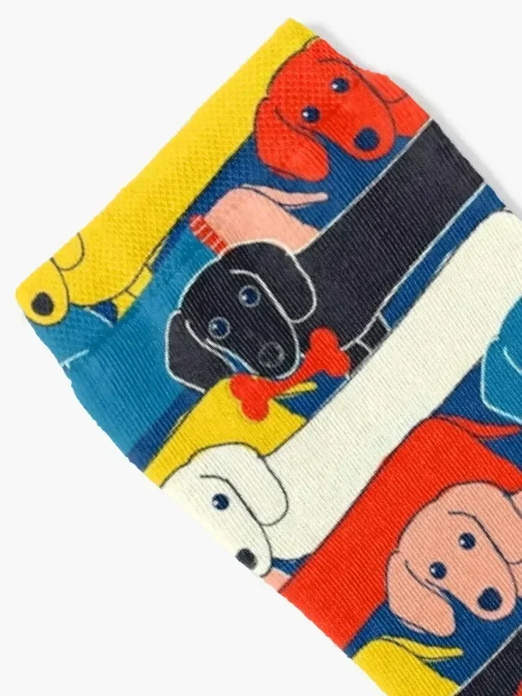 COLORED CUTE DOGS PATTERN 2 Socks Lots Hiking boots anime cotton Socks For Man Women's