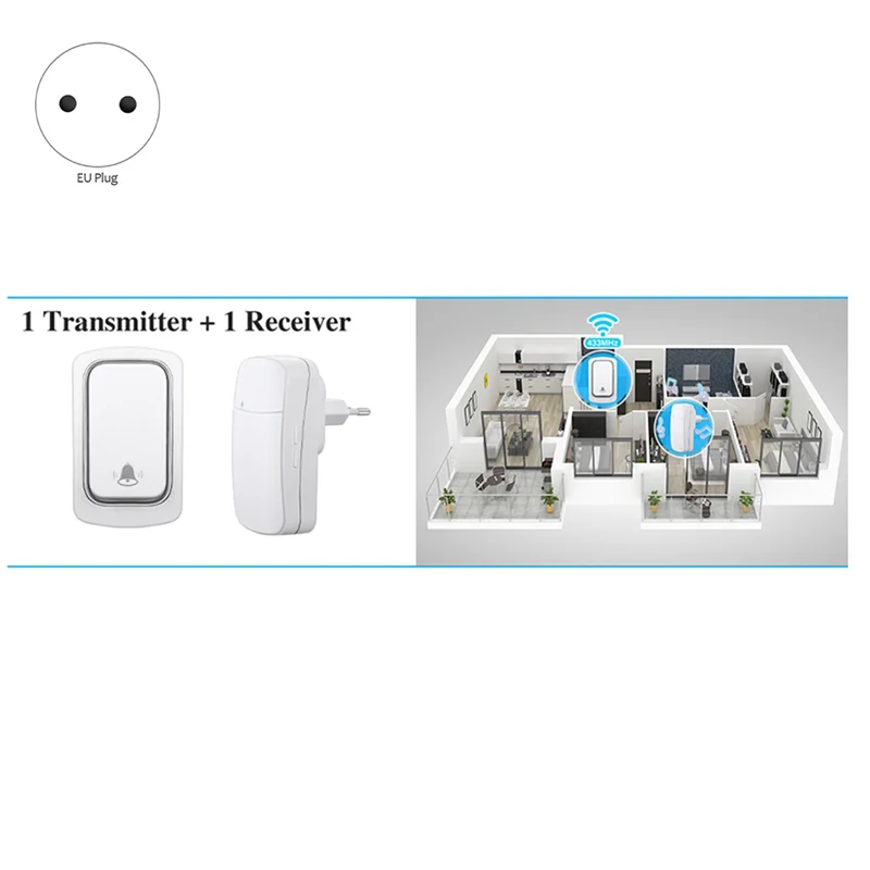 ABGN беспроводной дверной звонок без батарей водонепроницаемый уличный кинетический звонок с автономным питанием кнопка дверной звонок для собак кольцо колокольчики