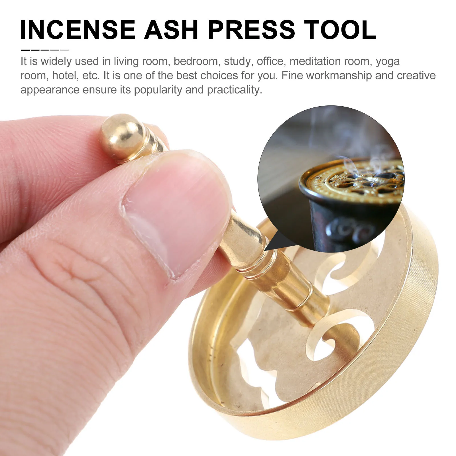 

Ash Press Mold High-Grade Copper Exquisite Incense Making Tool For Home Office Temple Use Practical Censer Ash Pressing Supply