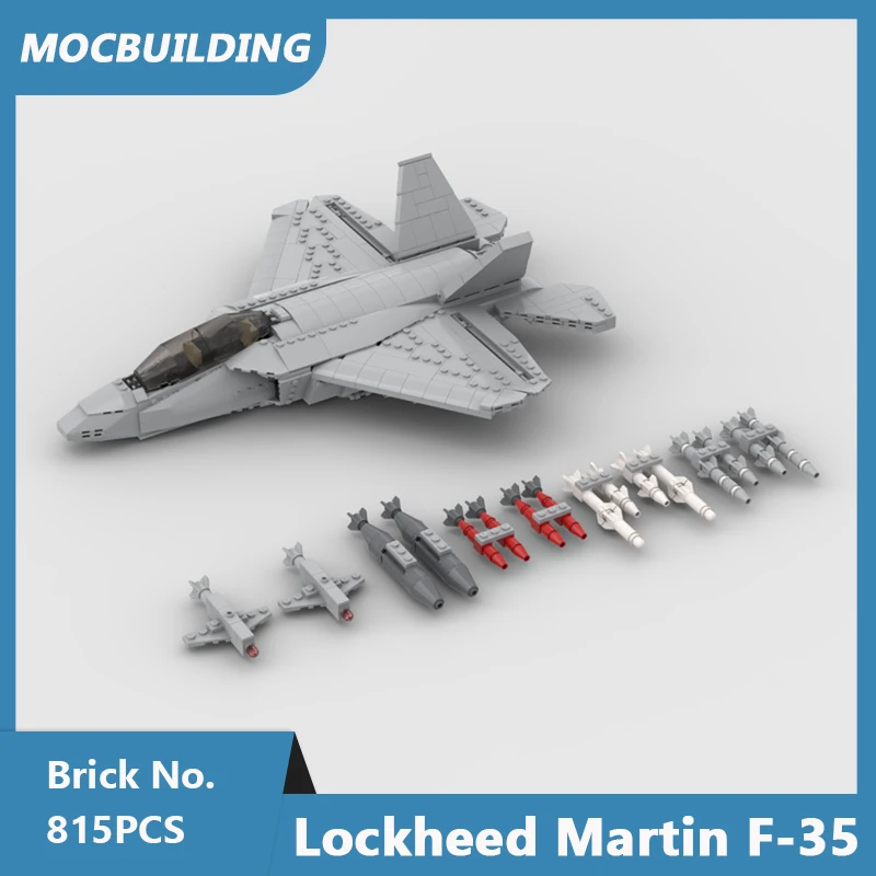 

MOC Building Blocks Lockheed Martin F-35 Multirole Combat Aircraft Model Vehicle DIY Assembled Bricks Toys Xmas Gifts 815PCS