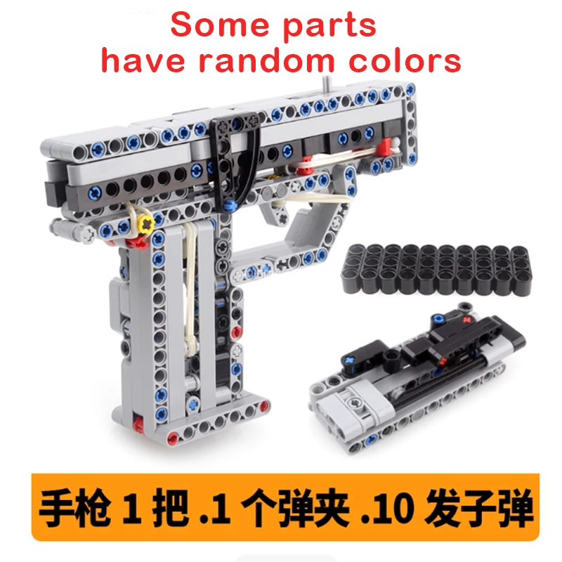 

Bullet-firing Pistol Building Blocks Kit Rubber Band Gun Model Small Particle DIY Assembled Toys Kid Holiday Gifts