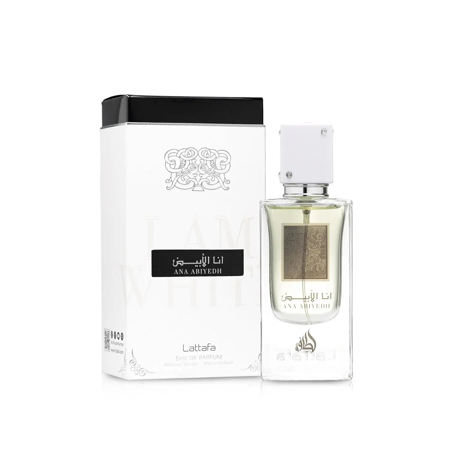 Lattafa Perfumes Ana Abiyedh Unisex Eau de Parfum Spray 2.0 Ounces Fragrance for Men and Women