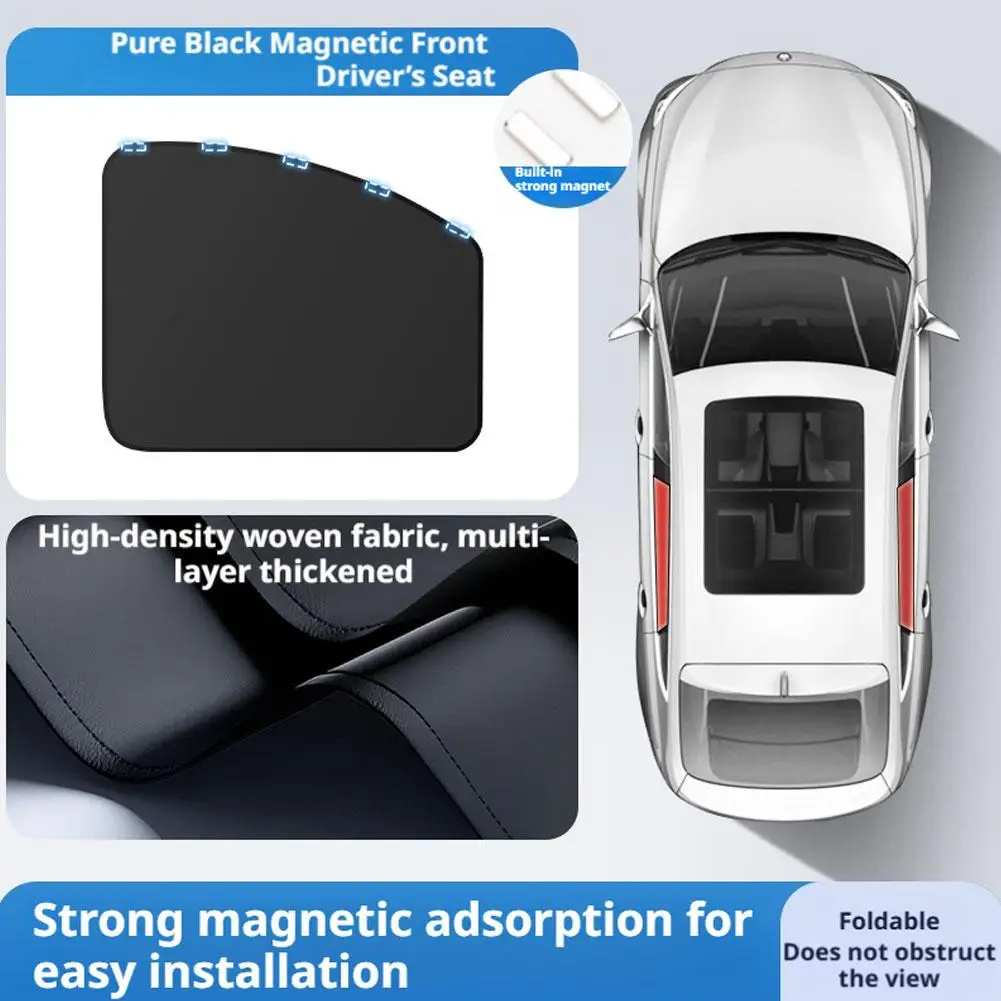 Track-Mounted Car Side Window Sunshade UV Heat Block Privacy Curtain For Rear Seat Blackout Shade Accessories view 3